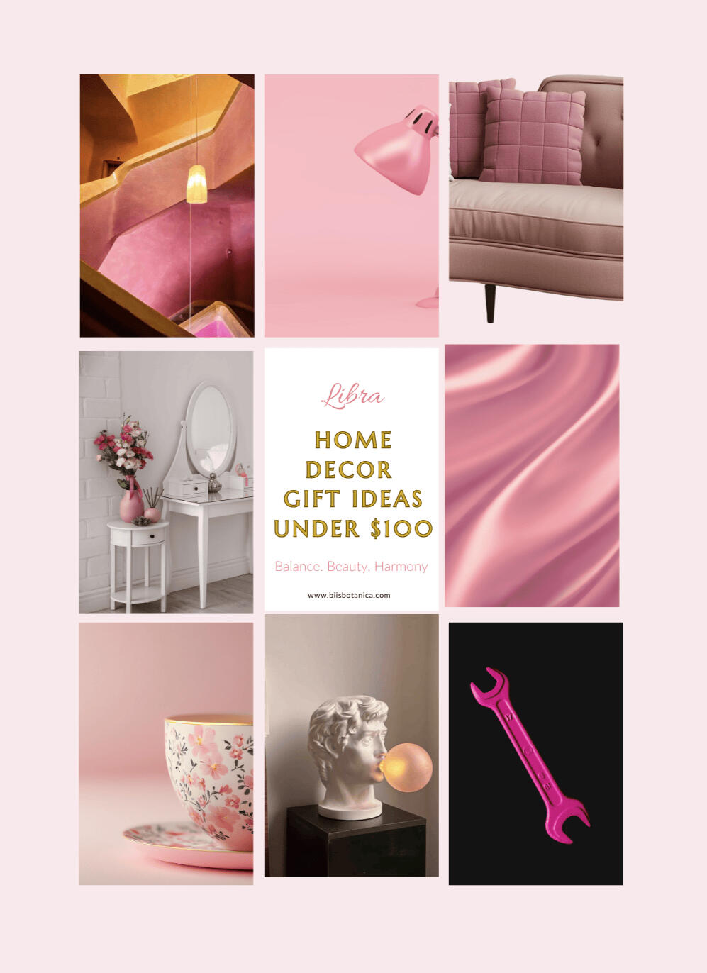 Boost Libra harmony with these curated Libra house gifts under $100 including satin beddings, marble statue lampholders, and delicate teacups.