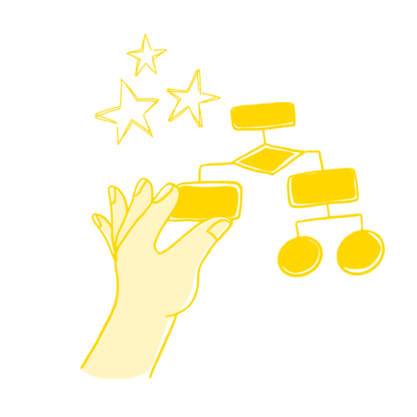 A cosmic hand shows the specific steps to be taken after psychic reading