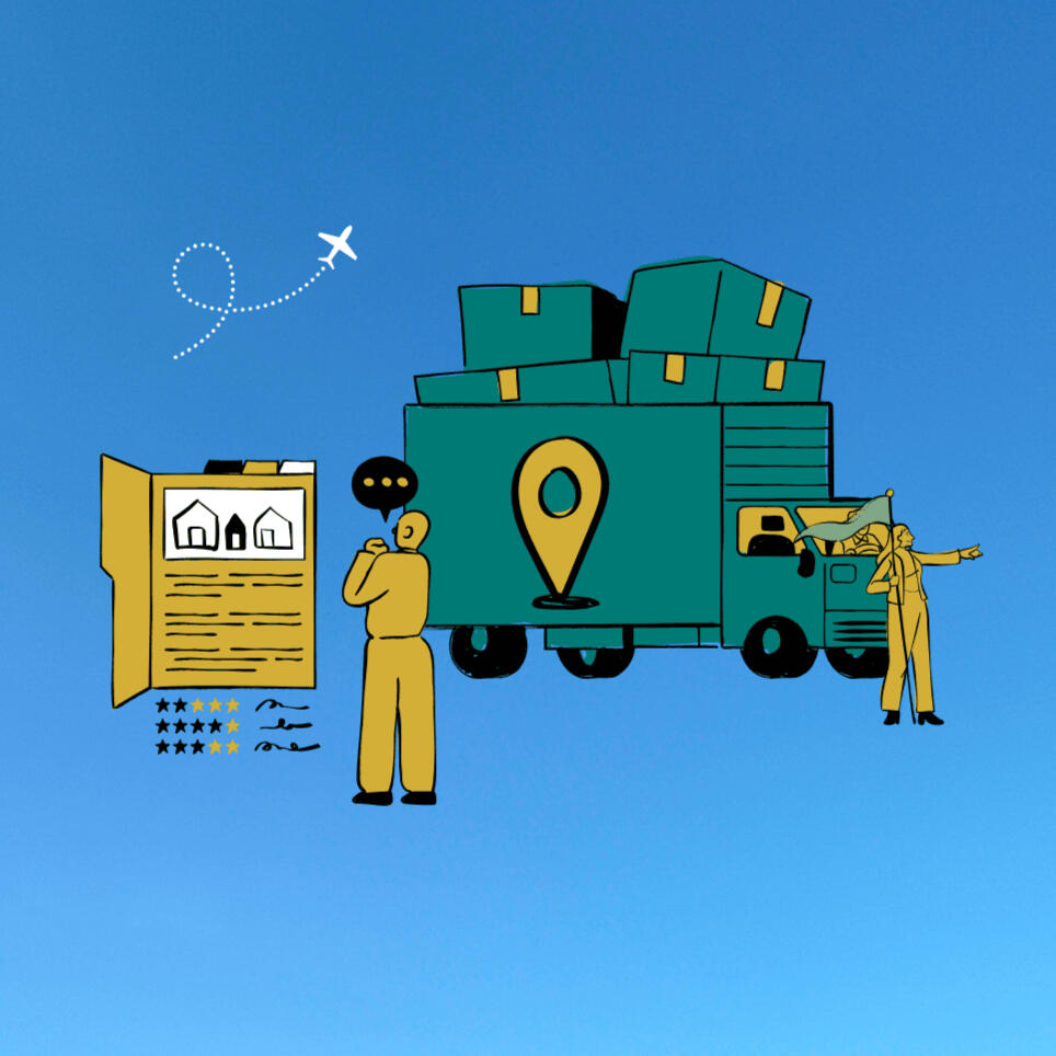 travel documents and moving truck to go in new direction after travel relocation psychic reading