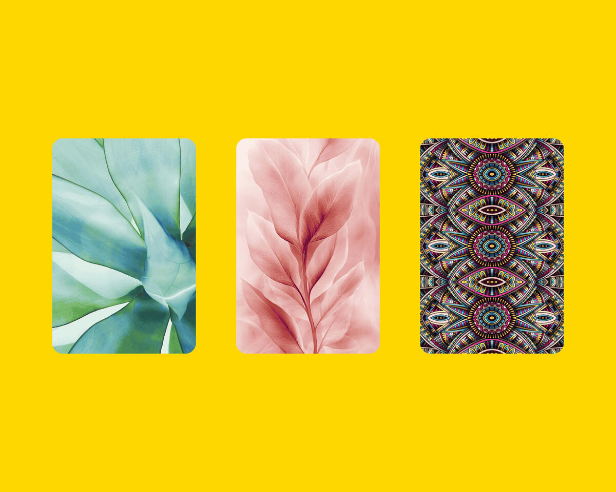 3 card choices on gold background for pick a card reading