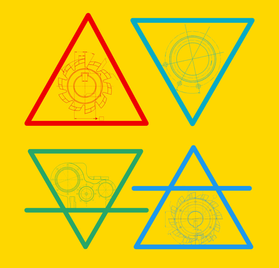 Fire, water, earth, air elements symbols for an elemental energy blueprint