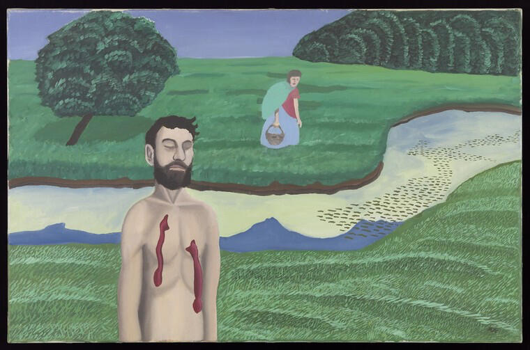 Water sign lovers cancer, pisces, scorpio with bleeding heart by the river side