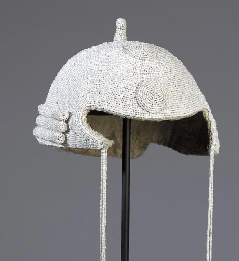 Yoruba beaded crown worn by kings and judges representing Libra zodiac in African astrology