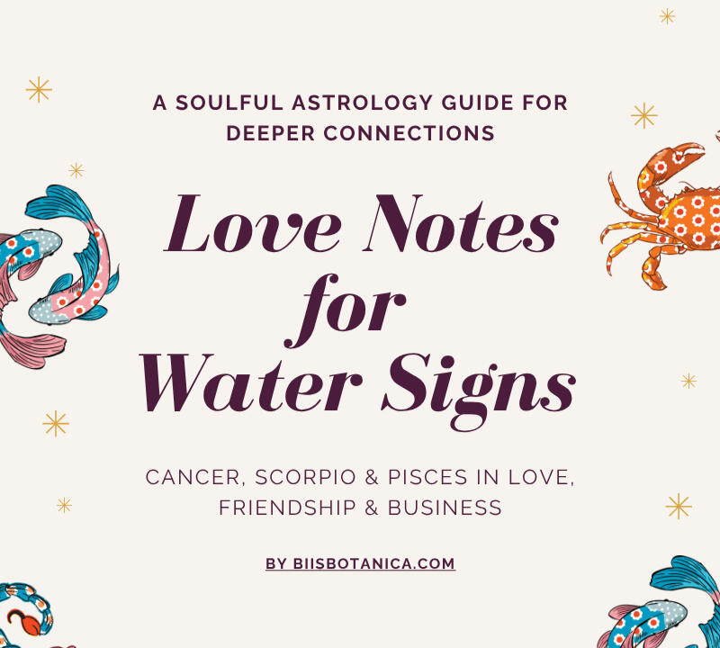 Cancer crab, Scorpio scorpion and Pisces fishes zodiac signs showing how water signs love and relate with others