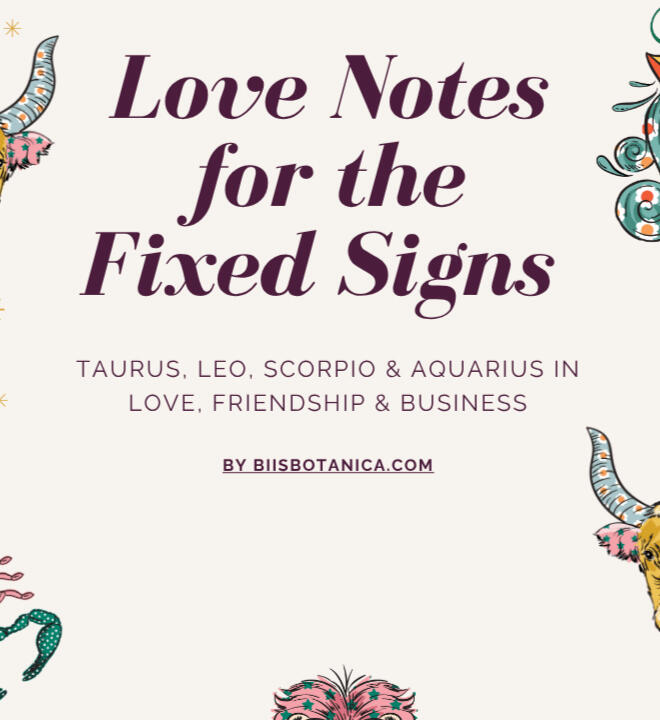 Taurus, Leo, Scorpio & Aquarius astrological symbols in compatibility contemplation