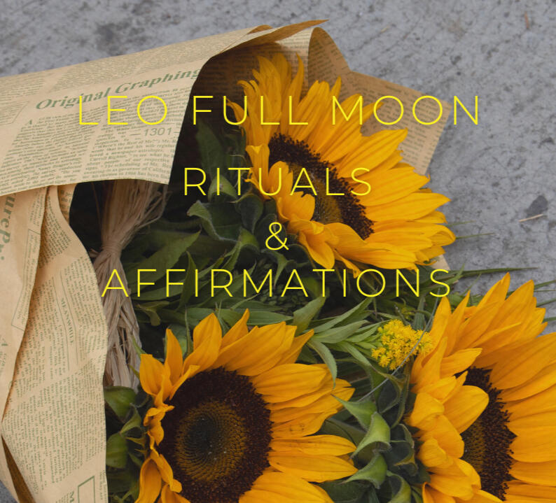 Sunflower bouquet for Leo full moon rituals and affirmations